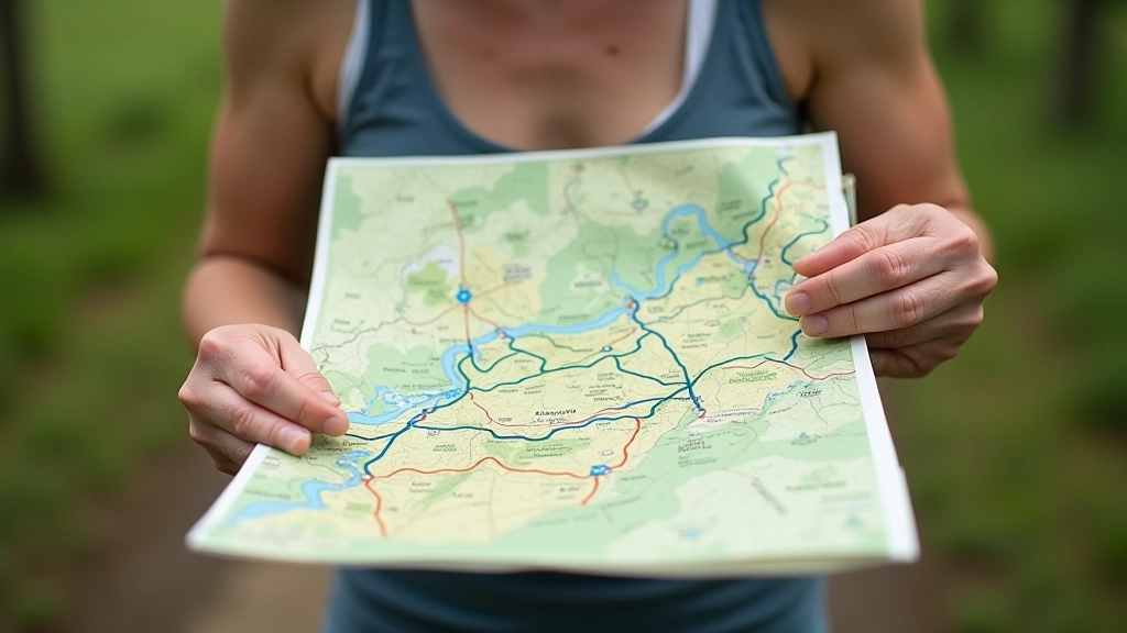 Detalizēts velomaršruta plāns ar skaidri atzīmētiem virzieniem
